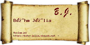Bőhm Júlia névjegykártya