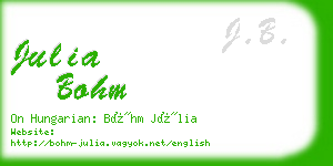 julia bohm business card