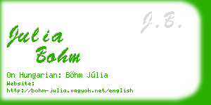 julia bohm business card